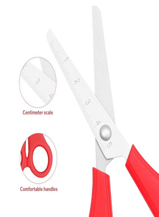 Asdirne Kid Scissors, Blunt Tip Safety for Child, Preschooler，Toddlers, Stainless Steel Blades with Centimetre Scale, More Accurate Cutting, Set of 6 - Image 5